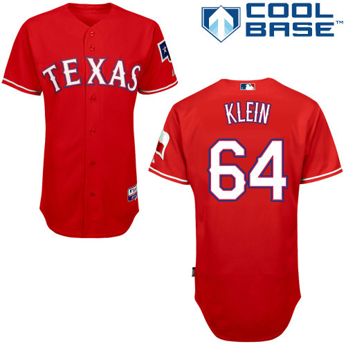 #64 Phil Klein Red MLB Jersey-Texas Rangers Stitched Cool Base Baseball Jersey