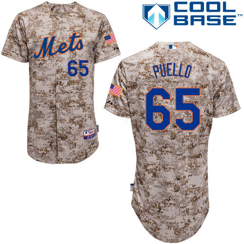 #65 Cesar Puello Camo MLB Jersey-New York Mets Stitched Player Baseball Jersey