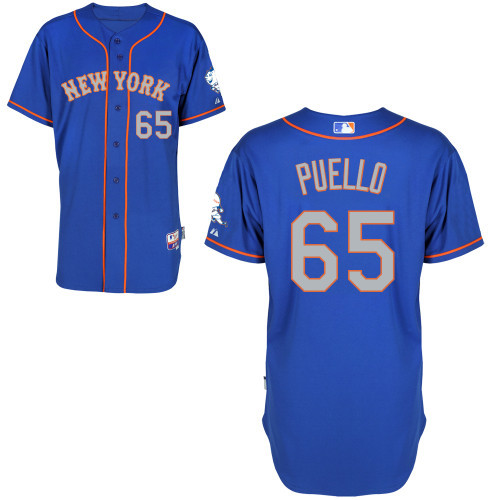 #65 Cesar Puello Light Blue MLB Jersey-New York Mets Stitched Cool Base Baseball Jersey