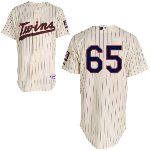 #65 Trevor May Cream Pinstripe MLB Jersey-Minnesota Twins Stitched Player Baseball Jersey