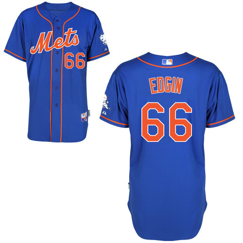 #66 Josh Edgin Blue MLB Jersey-New York Mets Stitched Cool Base Baseball Jersey