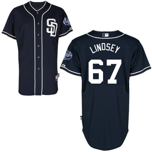 #67 Taylor Lindsey Dark Blue MLB Jersey-San Diego Padres Stitched Cool Base Baseball Jersey