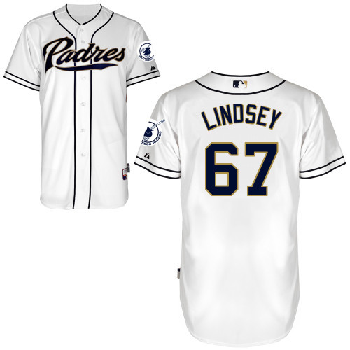 #67 Taylor Lindsey White MLB Jersey-San Diego Padres Stitched Cool Base Baseball Jersey