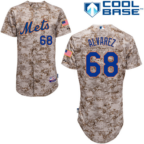 #68 Dario Alvarez Camo MLB Jersey-New York Mets Stitched Player Baseball Jersey
