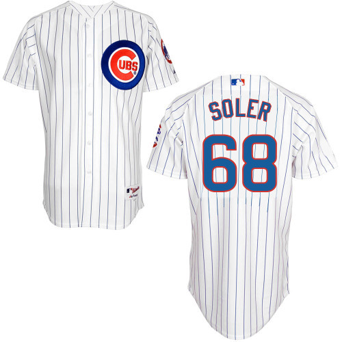 #68 Jorge Soler White Pinstripe MLB Jersey-Chicago Cubs Stitched Player Baseball Jersey