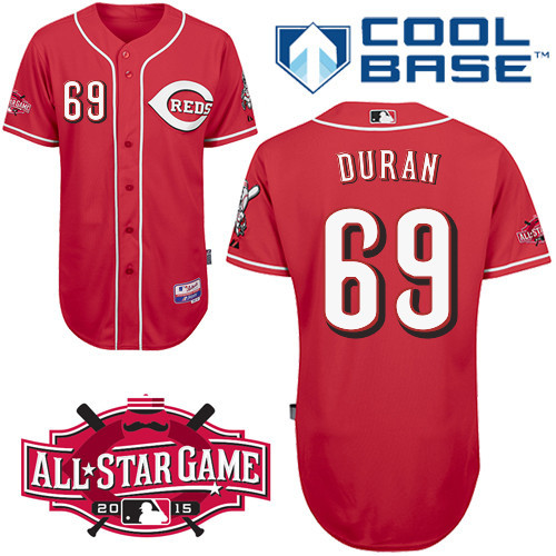 #69 Juan Duran Red MLB Jersey-Cincinnati Reds Stitched Cool Base Baseball Jersey