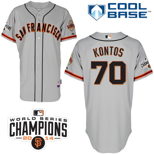 #70 George Kontos Gray MLB Jersey-San Francisco Giants Stitched Cool Base Baseball Jersey