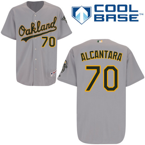 #70 Raul Alcantara Gray MLB Jersey-Oakland Athletics Stitched Cool Base Baseball Jersey