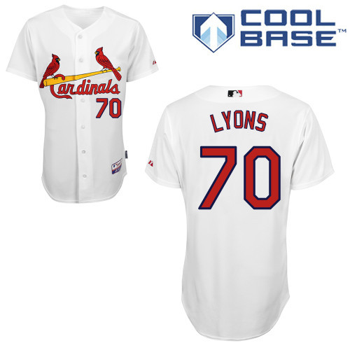 #70 Tyler Lyons White MLB Jersey-St. Louis Cardinals Stitched Cool Base Baseball Jersey