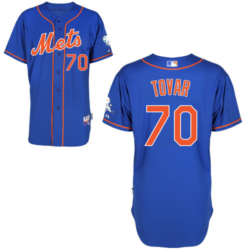 #70 Wilfredo Tovar Blue MLB Jersey-New York Mets Stitched Cool Base Baseball Jersey
