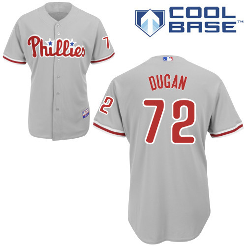 #72 Kelly Dugan Gray MLB Jersey-Philadelphia Phillies Stitched Cool Base Baseball Jersey