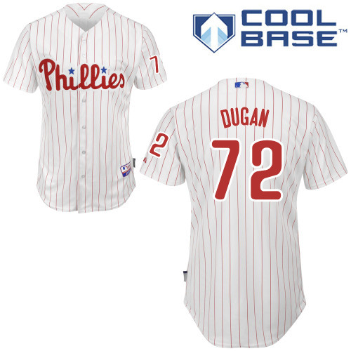 #72 Kelly Dugan White Pinstripe MLB Jersey-Philadelphia Phillies Stitched Cool Base Baseball Jersey