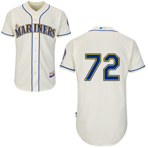 #72 Ketel Marte Cream MLB Jersey-Seattle Mariners Stitched Cool Base Baseball Jersey