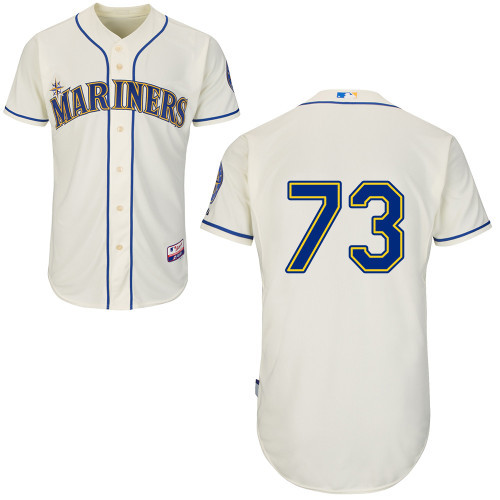 #73 David Rollins Cream MLB Jersey-Seattle Mariners Stitched Cool Base Baseball Jersey