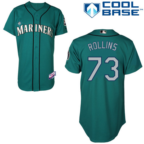 #73 David Rollins Green MLB Jersey-Seattle Mariners Stitched Cool Base Baseball Jersey