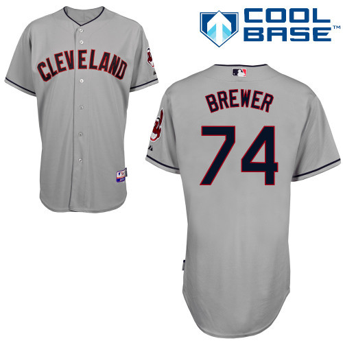 #74 Charles Brewer Gray MLB Jersey-Cleveland Indians Stitched Cool Base Baseball Jersey