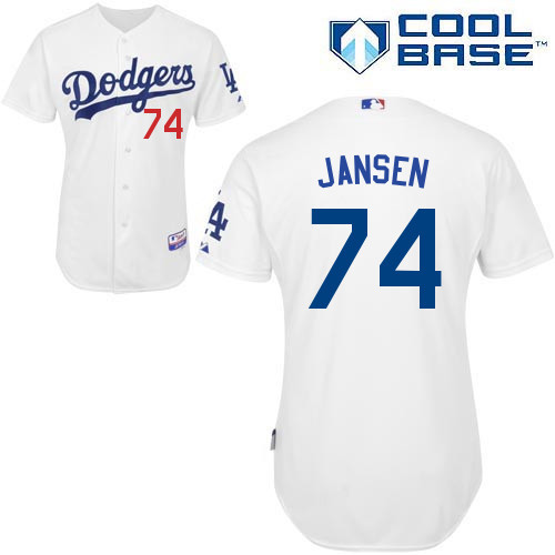 #74 Kenley Jansen White MLB Jersey-Los Angeles Dodgers Stitched Cool Base Baseball Jersey