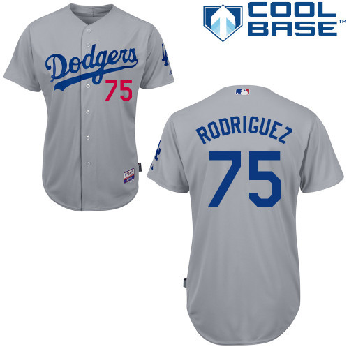 #75 Paco Rodriguez Gray MLB Jersey-Los Angeles Dodgers Stitched Cool Base Baseball Jersey