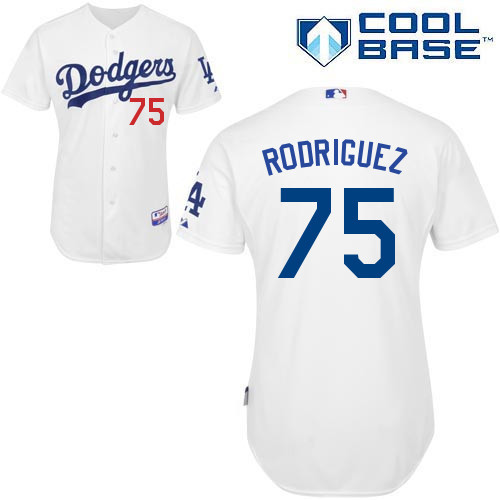 #75 Paco Rodriguez White MLB Jersey-Los Angeles Dodgers Stitched Cool Base Baseball Jersey