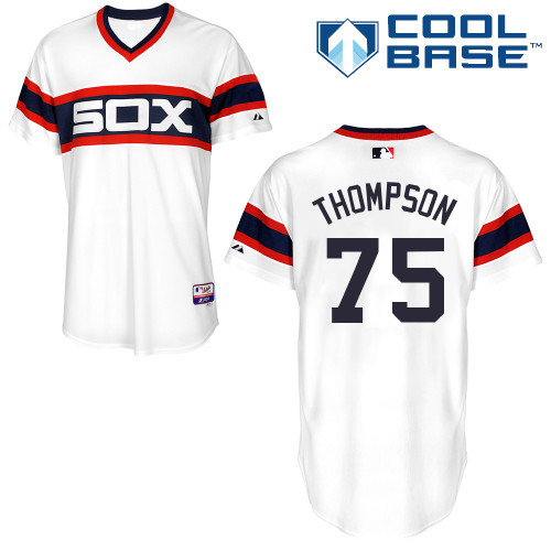 #75 Trayce Thompson White MLB Jersey-Chicago White Sox Stitched Cool Base Baseball Jersey