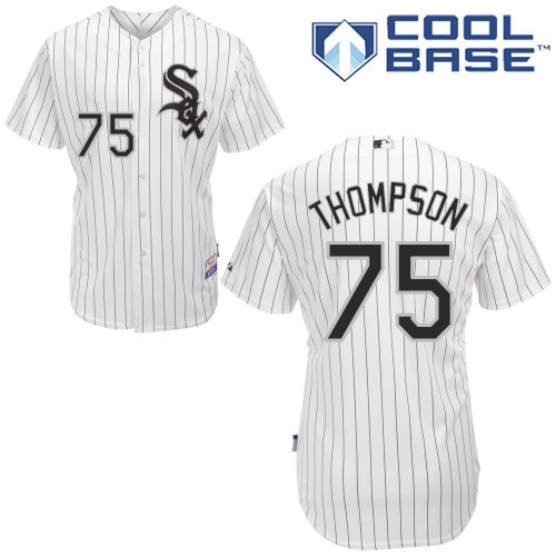 #75 Trayce Thompson White Pinstripe MLB Jersey-Chicago White Sox Stitched Cool Base Baseball Jersey