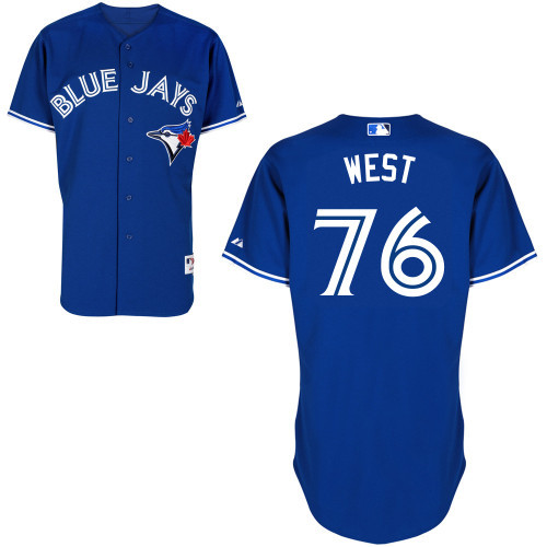 #76 Matt West Blue MLB Jersey-Toronto Blue Jays Stitched Cool Base Baseball Jersey