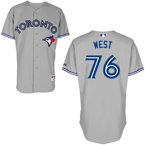 #76 Matt West Gray MLB Jersey-Toronto Blue Jays Stitched Cool Base Baseball Jersey