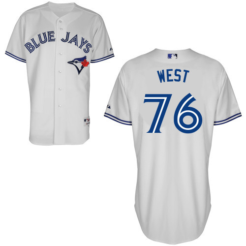 #76 Matt West White MLB Jersey-Toronto Blue Jays Stitched Cool Base Baseball Jersey