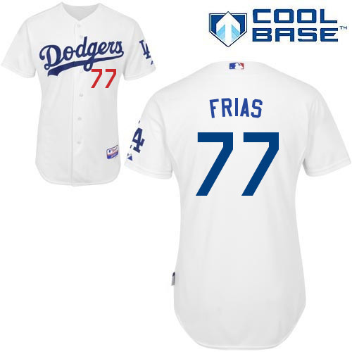#77 Carlos Frias White MLB Jersey-Los Angeles Dodgers Stitched Cool Base Baseball Jersey