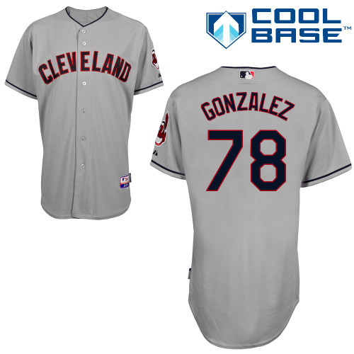 #78 Erik Gonzalez Gray MLB Jersey-Cleveland Indians Stitched Cool Base Baseball Jersey