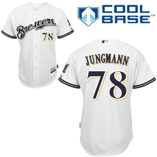#78 Taylor Jungmann White MLB Jersey-Milwaukee Brewers Stitched Cool Base Baseball Jersey