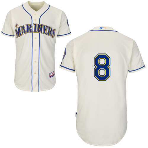#8 Willie Bloomquist Cream MLB Jersey-Seattle Mariners Stitched Cool Base Baseball Jersey