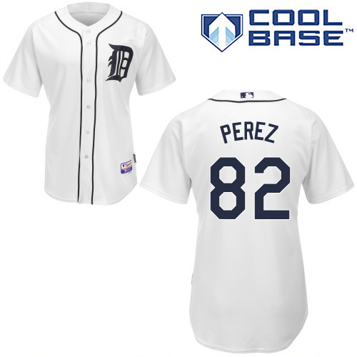 #82 Arvicent Perez White MLB Jersey-Detroit Tigers Stitched Cool Base Baseball Jersey