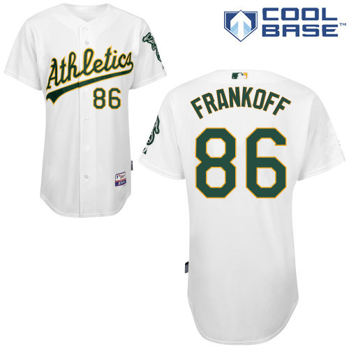 #86 Seth Frankoff White MLB Jersey-Oakland Athletics Stitched Cool Base Baseball Jersey