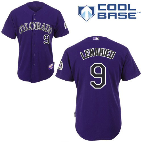 #9 DJ LeMahieu Purple MLB Jersey-Colorado Rockies Stitched Cool Base Baseball Jersey