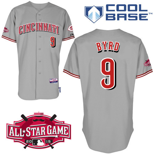 #9 Marlon Byrd Gray MLB Jersey-Cincinnati Reds Stitched Cool Base Baseball Jersey