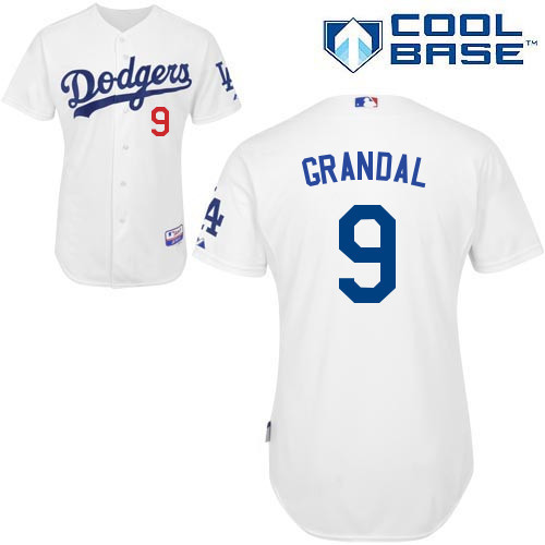 #9 Yasmani Grandal White MLB Jersey-Los Angeles Dodgers Stitched Cool Base Baseball Jersey