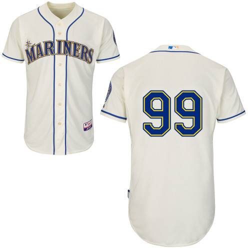 #99 James Jones Cream MLB Jersey-Seattle Mariners Stitched Cool Base Baseball Jersey