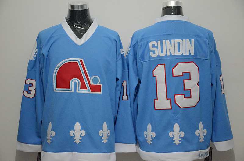 Quebec Nordiques #13 Sundin Light Blue CCM Throwback Jerseys