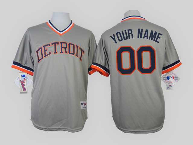 Customized Detroit Tigers MLB Jerseys-Men's Stitched 1984 Turn Back The Clock Gray Jersey