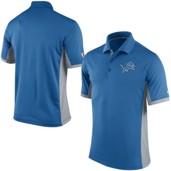 Detroit Lions Team Logo Blue Polo Shirt