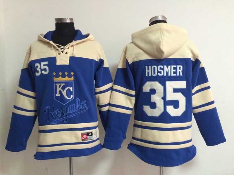 Kansas City Royals #35 Eric Hosmer Blue Hoodie