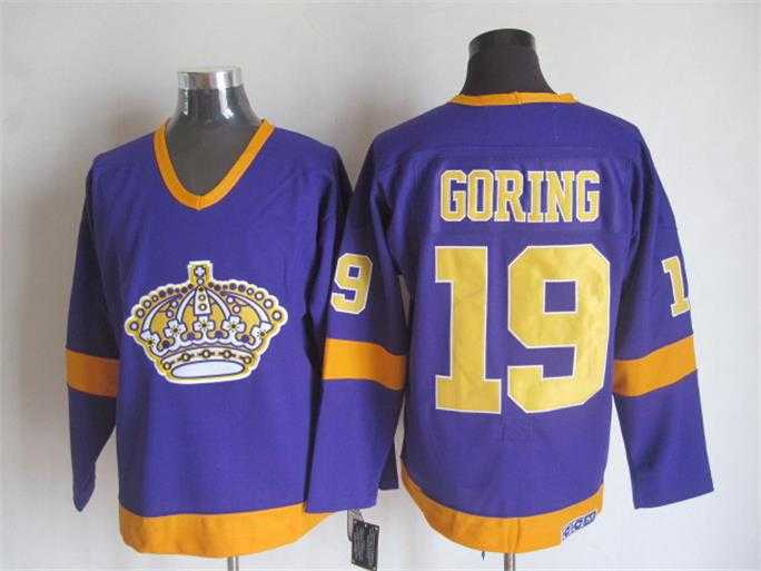 Los Angeles Kings #19 Goring Purple-Yellow CCM Throwback Jerseys
