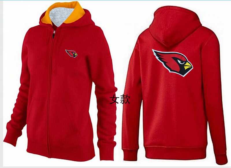 Womens Arizona Cardinals Team Logo 2015 Full Zip Hoodie-72