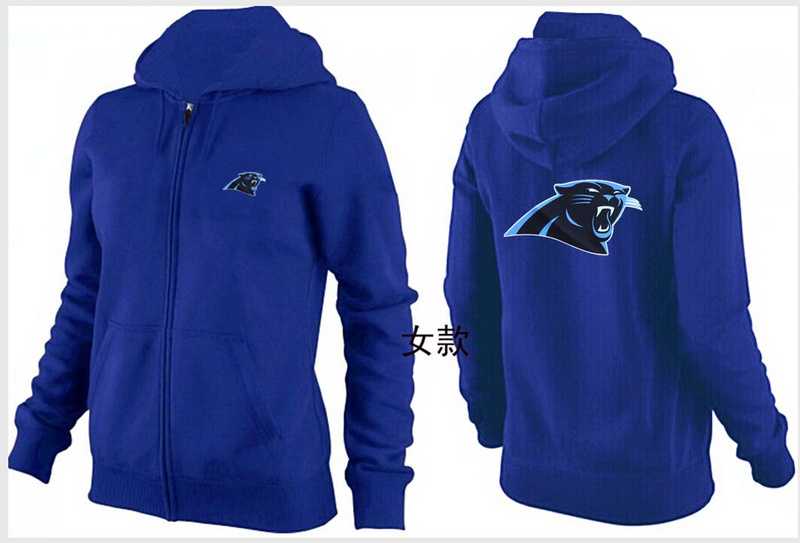 Womens Carolina Panthers Team Logo 2015 Full Zip Hoodie-71
