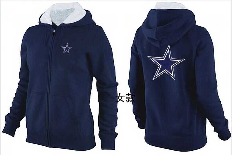 Womens Dallas Cowboys Team Logo 2015 Full Zip Hoodie-59