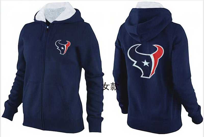 Womens Houston Texans Team Logo 2015 Full Zip Hoodie-52