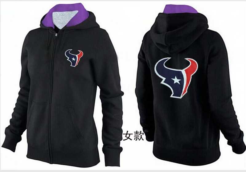 Womens Houston Texans Team Logo 2015 Full Zip Hoodie-60