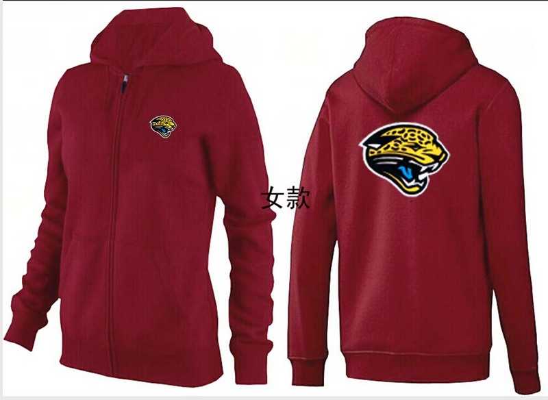 Womens Jacksonville Jaguars Team Logo 2015 Full Zip Hoodie-65