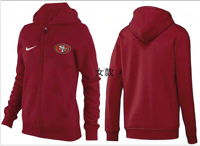 Womens San Francisco 49ers Team Logo 2015 Full Zip Hoodie-71